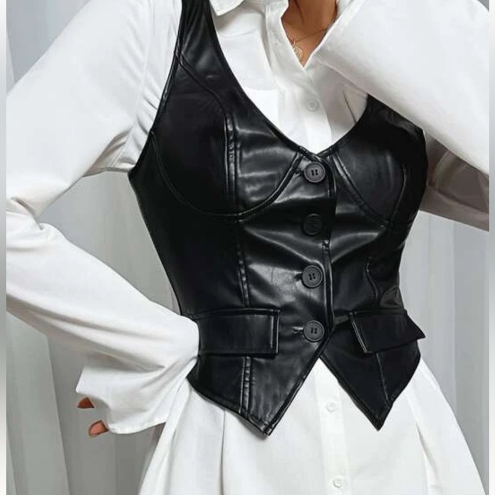 Black Leather Vest